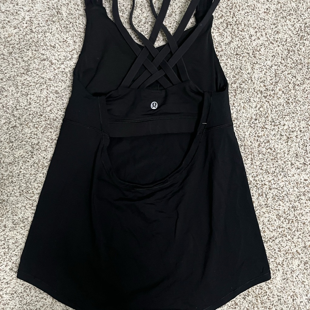 Lululemon Athletica Black Tank Top with built in support bra